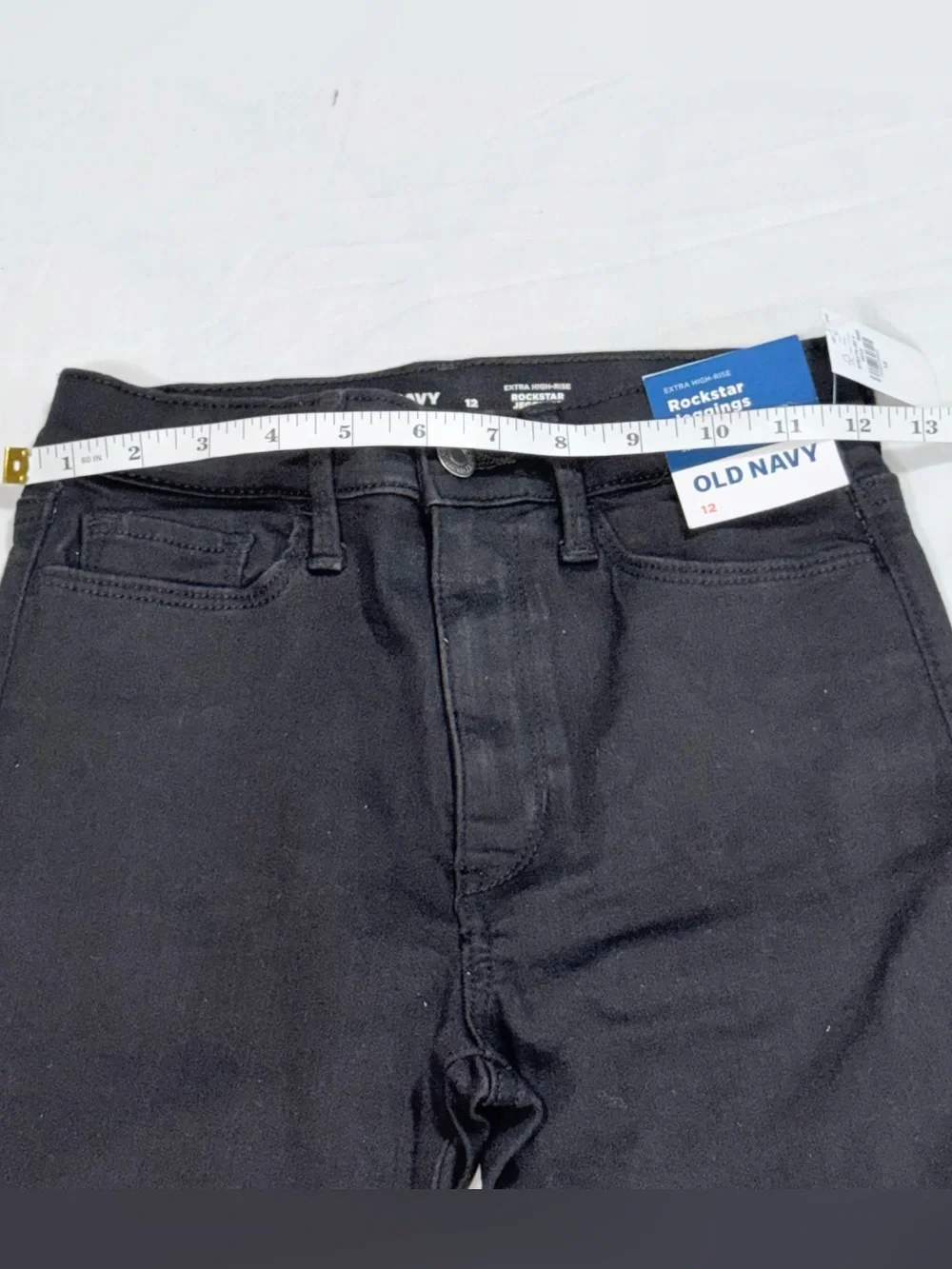 Old Navy Girls Extra High-Rise Rockstar 360 Stretch Black Jeggings 12 NWT O82